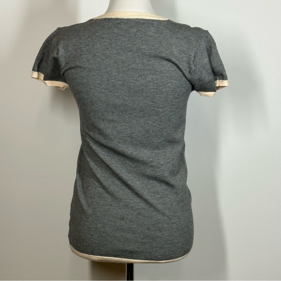 White Lily Gray & Cream Knit Sweater Top - Picture 9 of 9